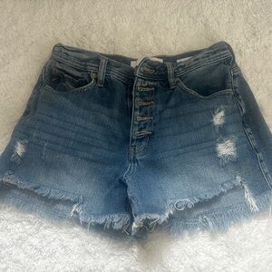KanCan Blue Distressed Jean Shorts